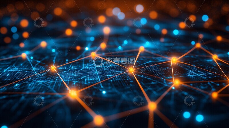 高清大图下载【趣麦麦图】网络连接数字背景1