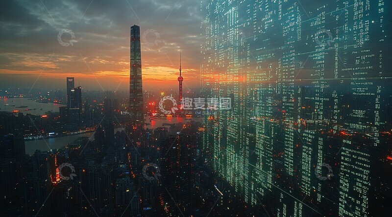 高清大图下载【趣麦麦图】数字城市未来图景1