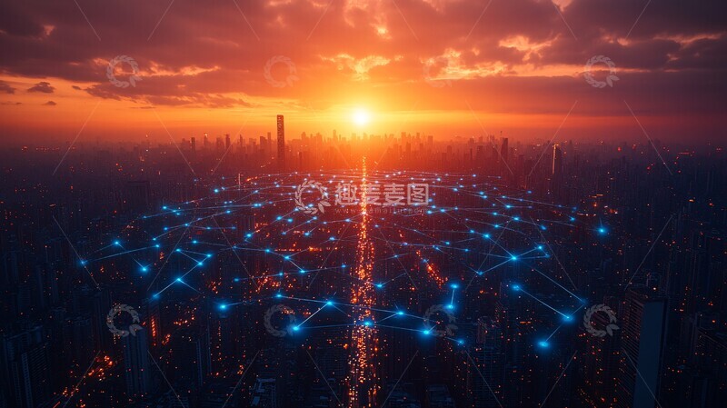 高清大图下载【趣麦麦图】数字城市连接线3