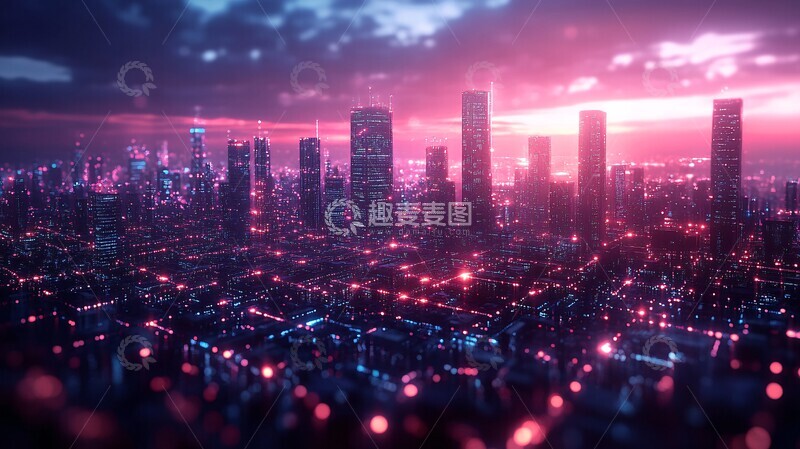 高清大图下载【趣麦麦图】量子能源未来都市1
