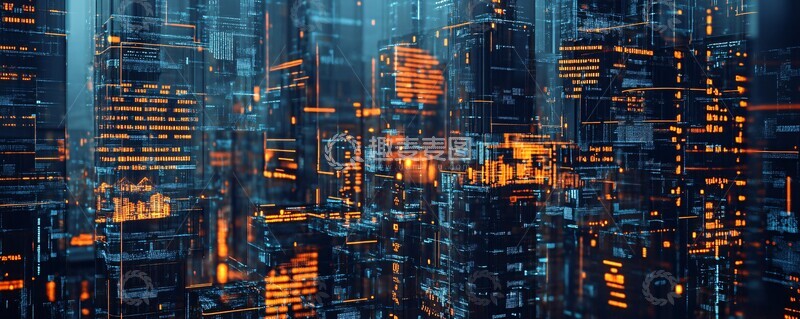 高清大图下载【趣麦麦图】数字城市代码景观1