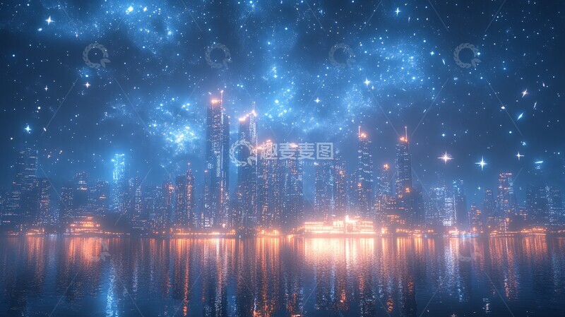 高清大图下载【趣麦麦图】白色蓝色未来城3