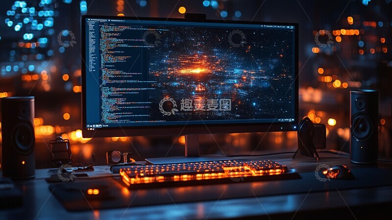 高清大图下载【趣麦麦图】电脑显示代码背景3