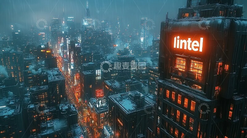 高清大图下载【趣麦麦图】蓝色夜城英特尔2