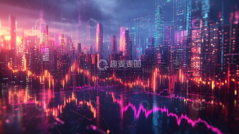 高清大图下载【趣麦麦图】交易图表城市背景3