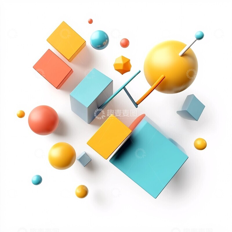 高清大图下载【趣麦麦图】彩色立体几何图形2