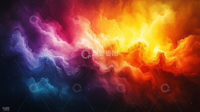 高清大图下载【趣麦麦图】虹彩尘埃色彩交织2