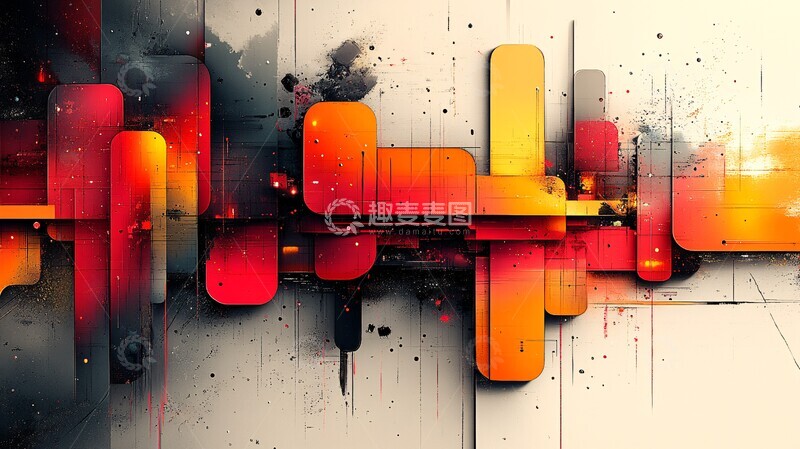 高清大图下载【趣麦麦图】线条碰撞色彩2