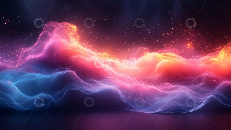 高清大图下载【趣麦麦图】粉波紫蓝波纹图2