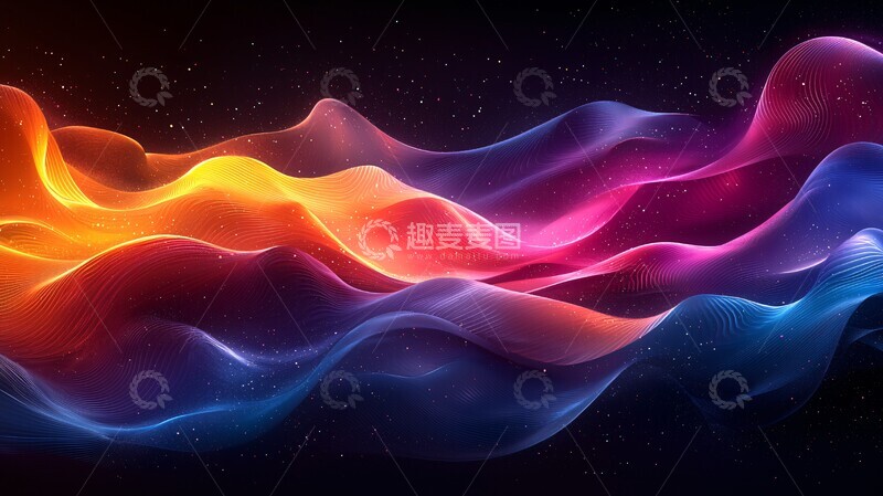 高清大图下载【趣麦麦图】流动色彩波浪2