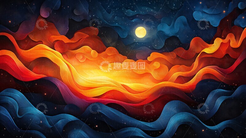 高清大图下载【趣麦麦图】-神秘梦境抽象画1