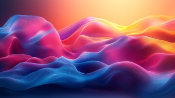 蓝粉黄流动流动抽象图案3