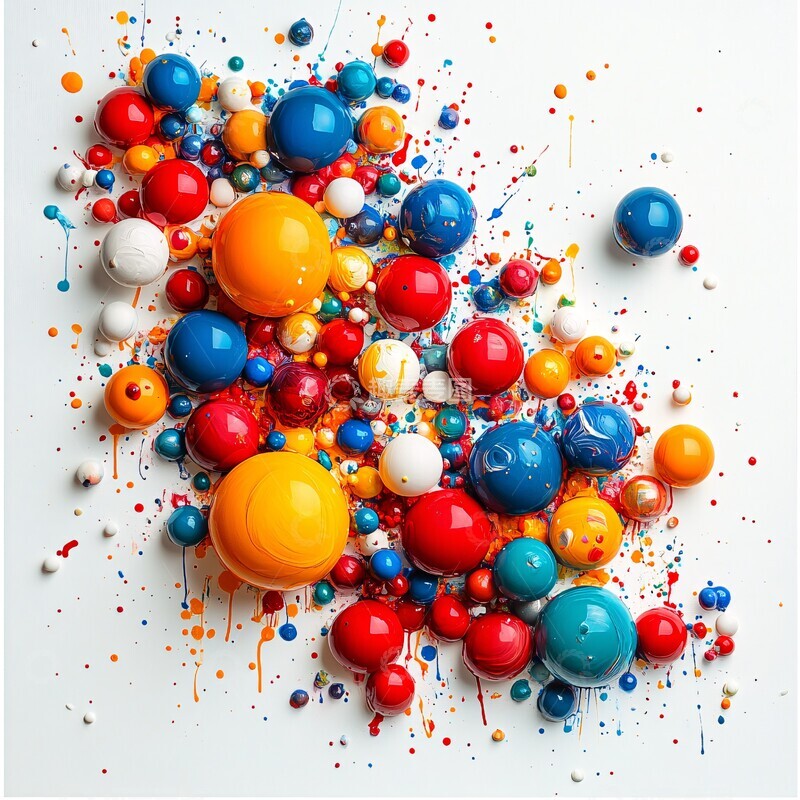 高清大图下载【趣麦麦图】彩弹球涂鸦图案3