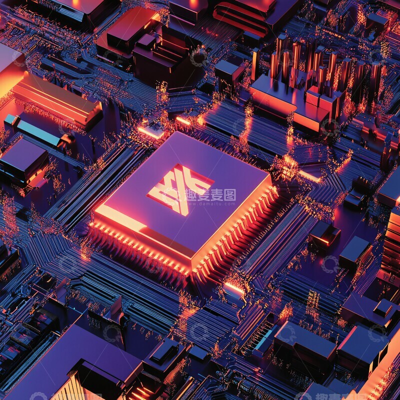 高清大图下载【趣麦麦图】芯片立体字母2