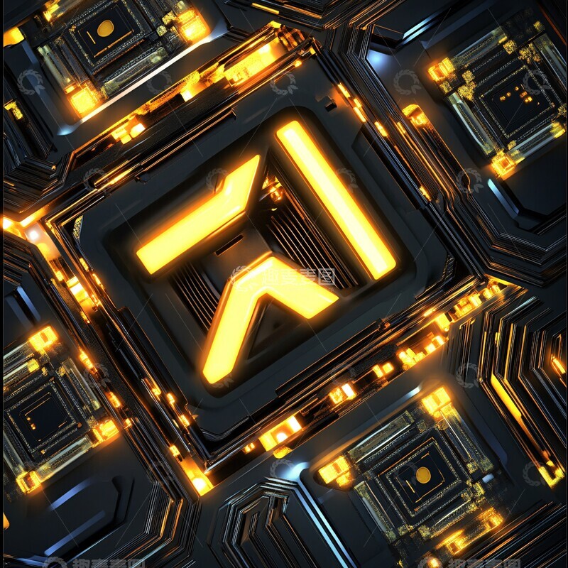 高清大图下载【趣麦麦图】芯片立体字母3