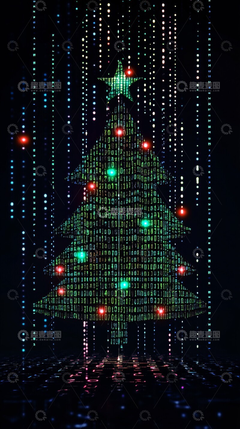 高清大图下载【趣麦麦图】数字圣诞树代码图1