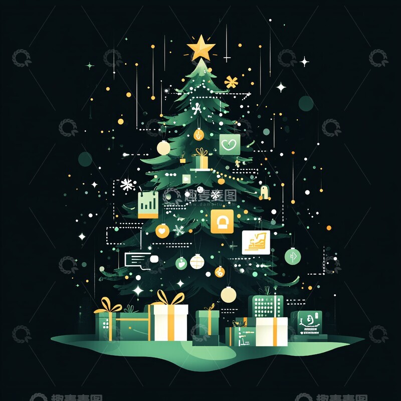 高清大图下载【趣麦麦图】圣诞电商编程图2