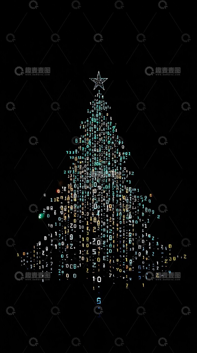 高清大图下载【趣麦麦图】数字圣诞树代码图2