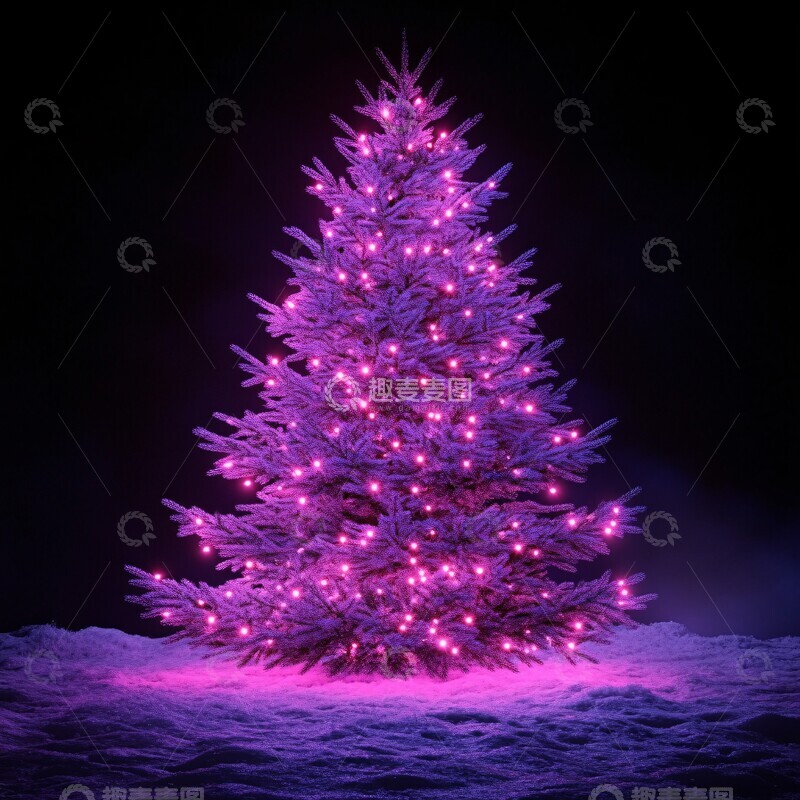 高清大图下载【趣麦麦图】圣诞树灯饰圣诞灯饰闪烁2