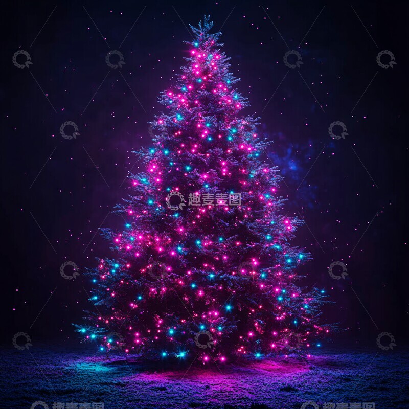高清大图下载【趣麦麦图】圣诞树灯饰圣诞灯饰闪烁3