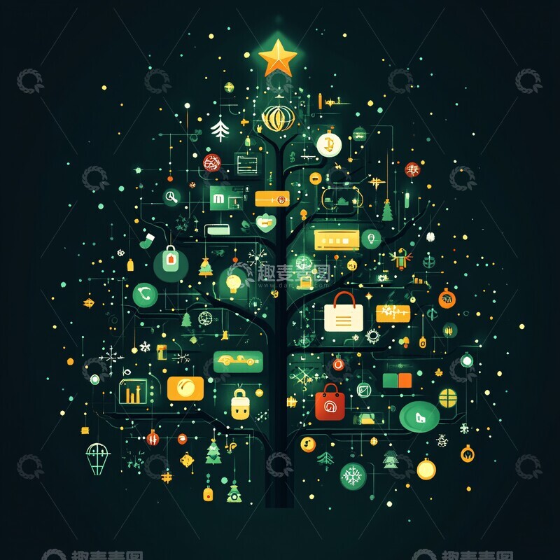 高清大图下载【趣麦麦图】圣诞电商编程图3