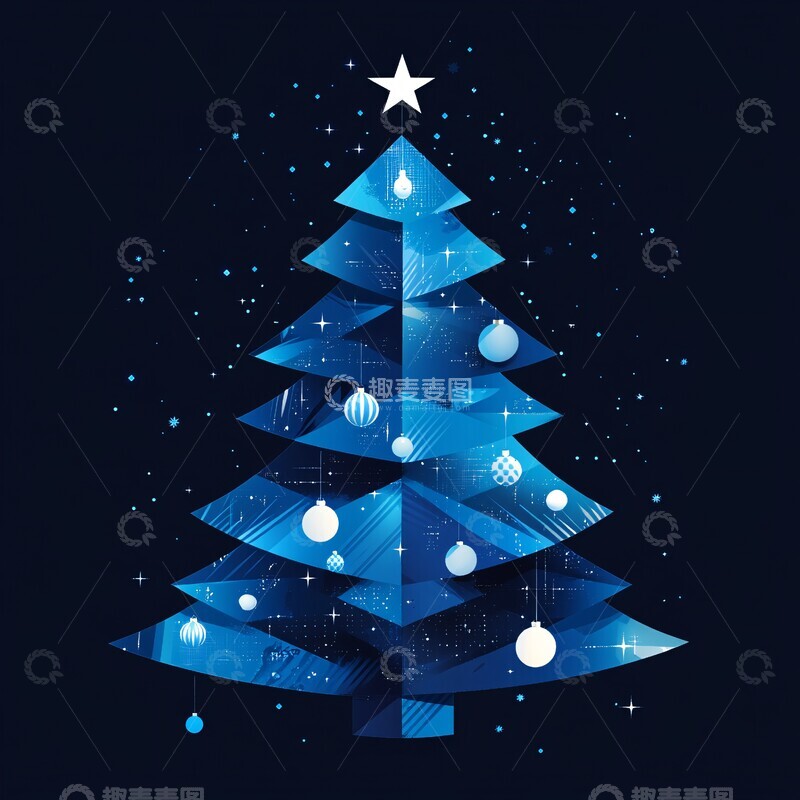 高清大图下载【趣麦麦图】数字圣诞树数字圣诞树几何3