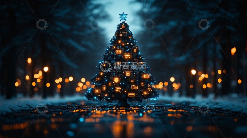 高清大图下载【趣麦麦图】电脑零件圣诞树2