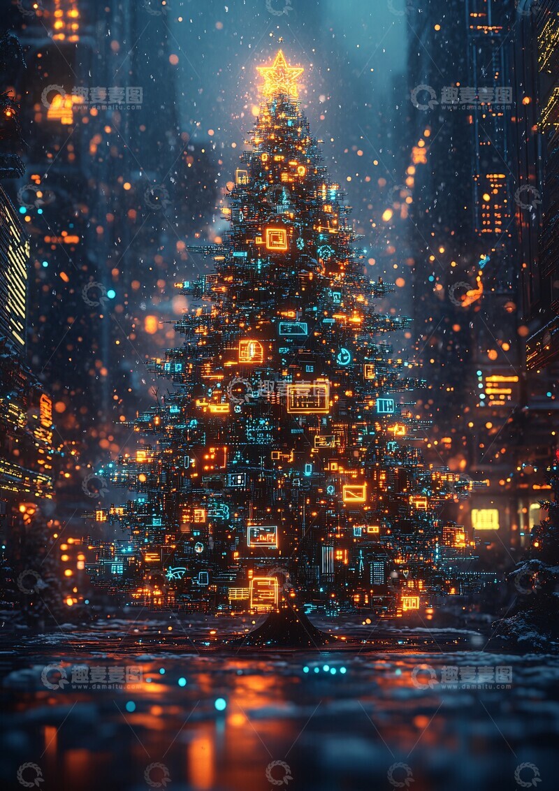 高清大图下载【趣麦麦图】电子圣诞树灵感3