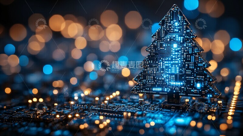 高清大图下载【趣麦麦图】电脑零件圣诞树3