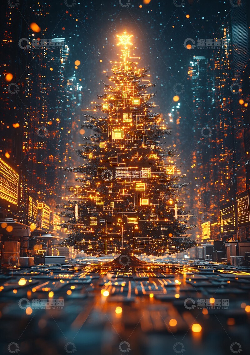 高清大图下载【趣麦麦图】电子圣诞树灵感2