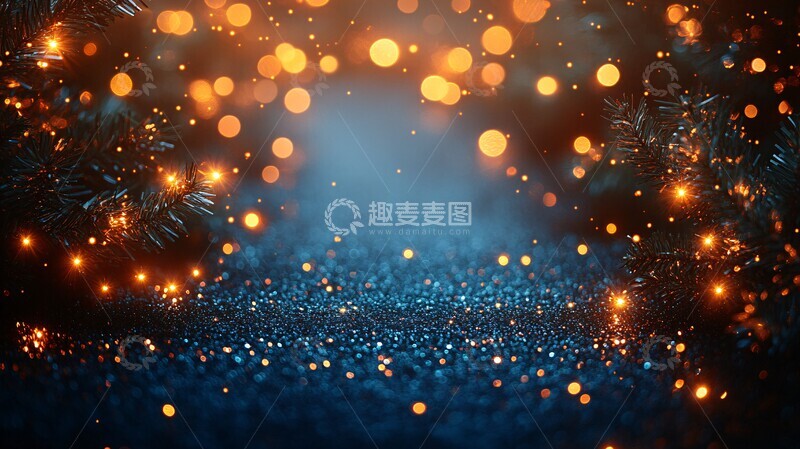 高清大图下载【趣麦麦图】圣诞灯光背景图3