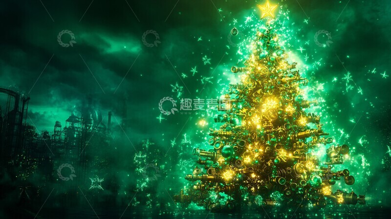 高清大图下载【趣麦麦图】水管圣诞树水管圣诞树铜质2