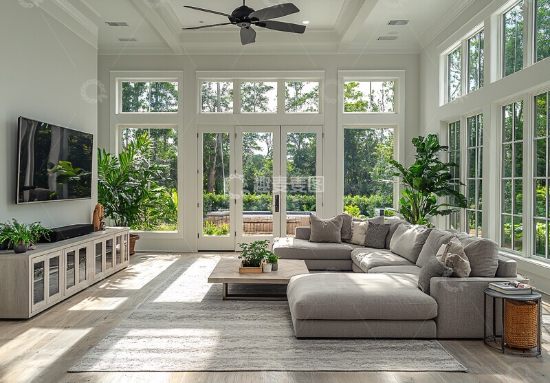 高清大图下载【趣麦麦图】灰色沙发客厅7