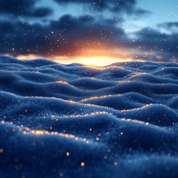 蓝色晚霞圣诞背景3