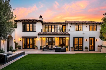 西班牙风格住宅前视图1