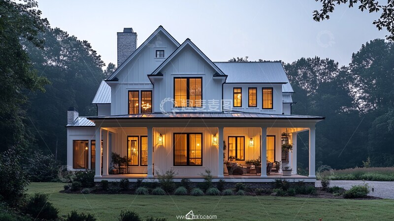 高清大图下载【趣麦麦图】-白色现代农舍2