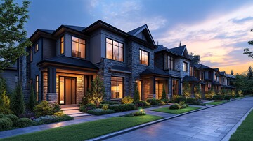 夕阳下的现代住宅3