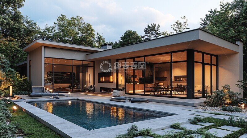 高清大图下载【趣麦麦图】灰顶浅墙泳池2