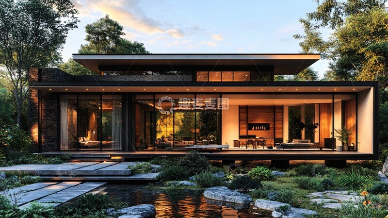 高清大图下载【趣麦麦图】现代豪华住宅屋顶3