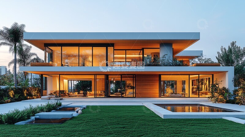 现代家庭草坪景观3