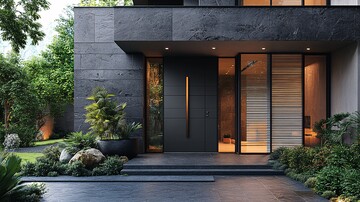 现代门与石墙设计3