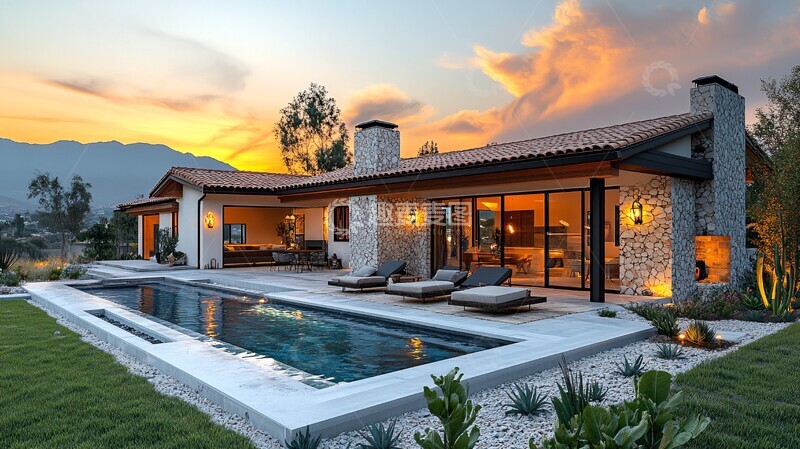 高清大图下载【趣麦麦图】现代农舍外观3