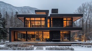 黑色大窗冬夜景3