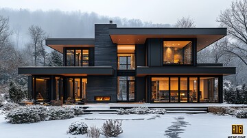 黑色大窗冬夜景2