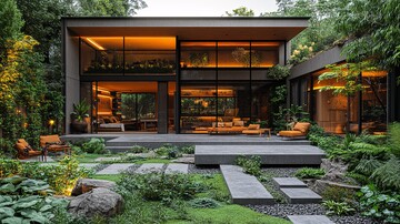 现代庭院混凝土绿植3