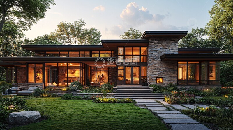 高清大图下载【趣麦麦图】现代工艺住宅外景2