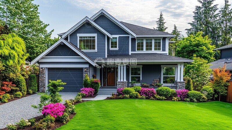 高清大图下载【趣麦麦图】两层住宅修剪整齐的院子3