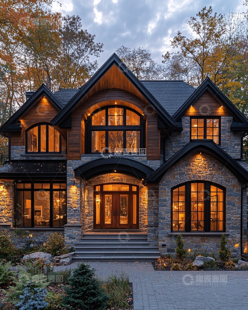 高清大图下载【趣麦麦图】宽敞两层豪宅外景3