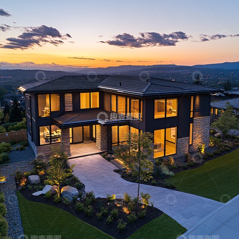 高清大图下载【趣麦麦图】现代豪宅外观6