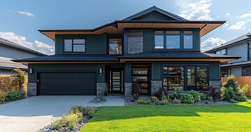 现代房子绿色墙壁3